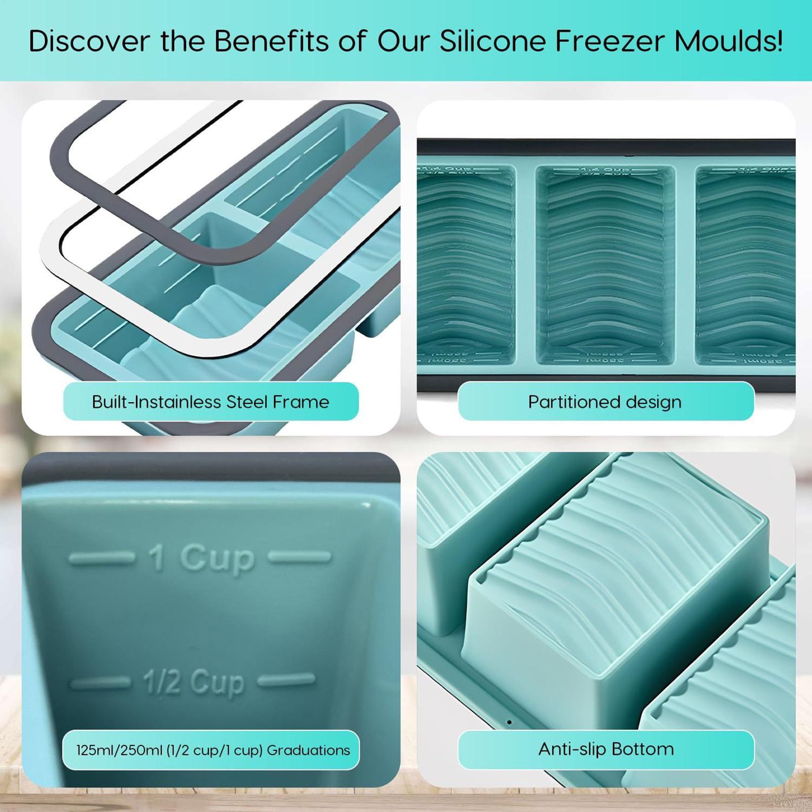 Silicone Freezer Molds Easy Re - đánh giá và giá Meal Prep Template
