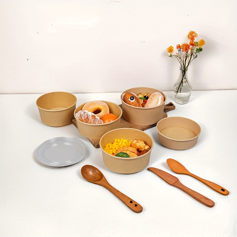 15/30PCS Kraft Paper Bowls Dis - đánh giá và giá Meal Prep Bowl