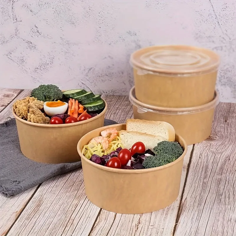 15/30PCS Kraft Paper Bowls Dis - đánh giá và giá Meal Prep Bowl