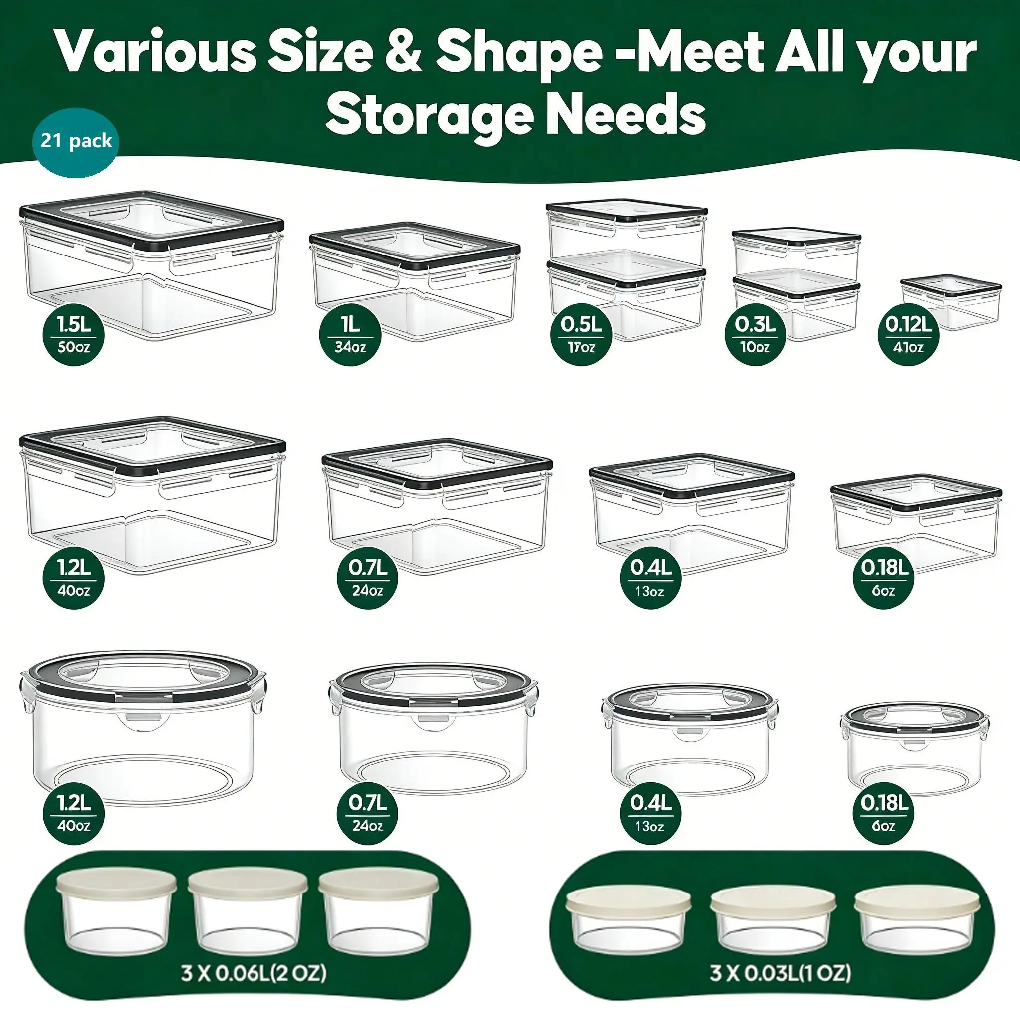 40/42/50/52/62Pcs Large Airtig - đánh giá và giá Meal Prep Kitchen