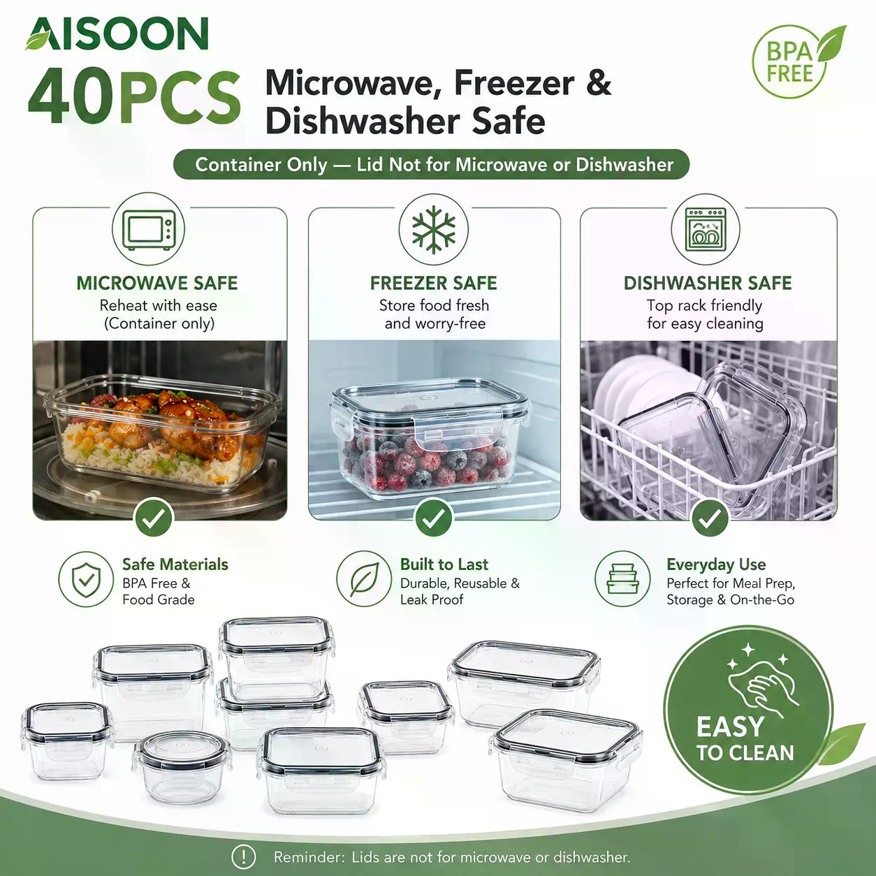 40 PCS Extra Large 85oz Silico - đánh giá và giá Meal Prep Kitchen