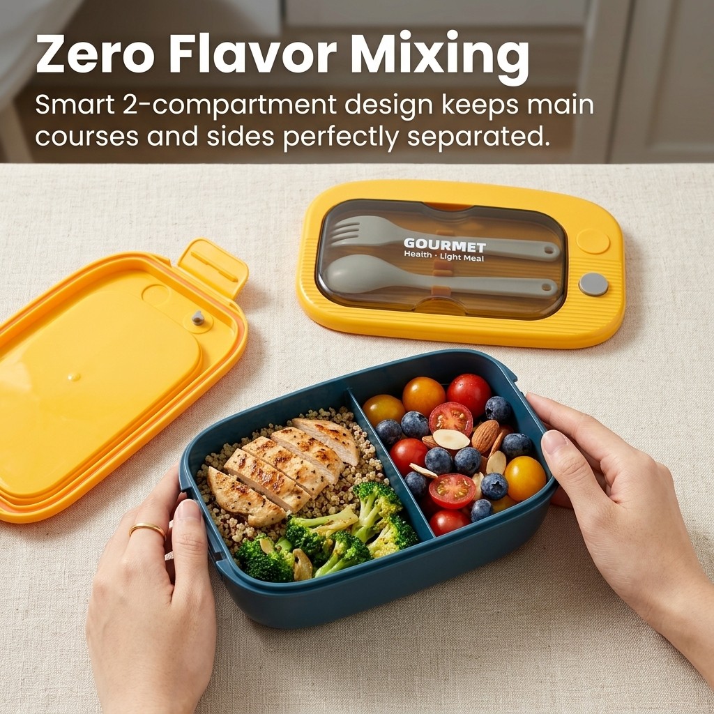 Plastic Bento Lunch Box 2 Comp - đánh giá và giá Meal Prep Or Prep Meal