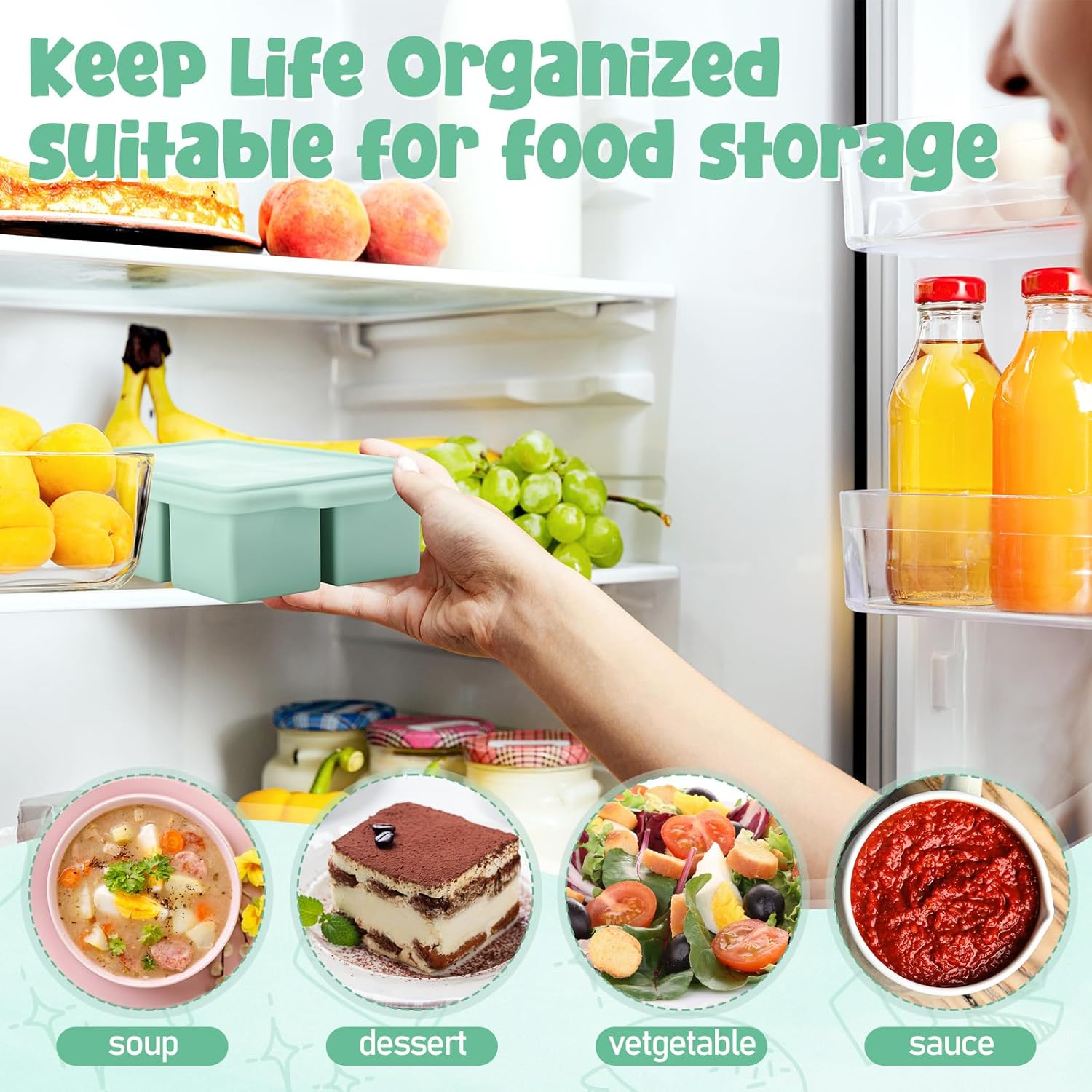 Silicone Freezer Tray with Lid - đánh giá và giá Meal Prep Template